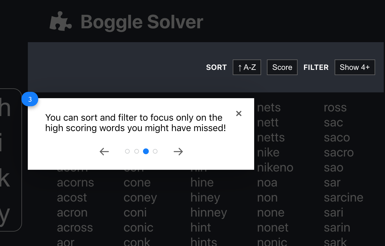 Boggle tour in action